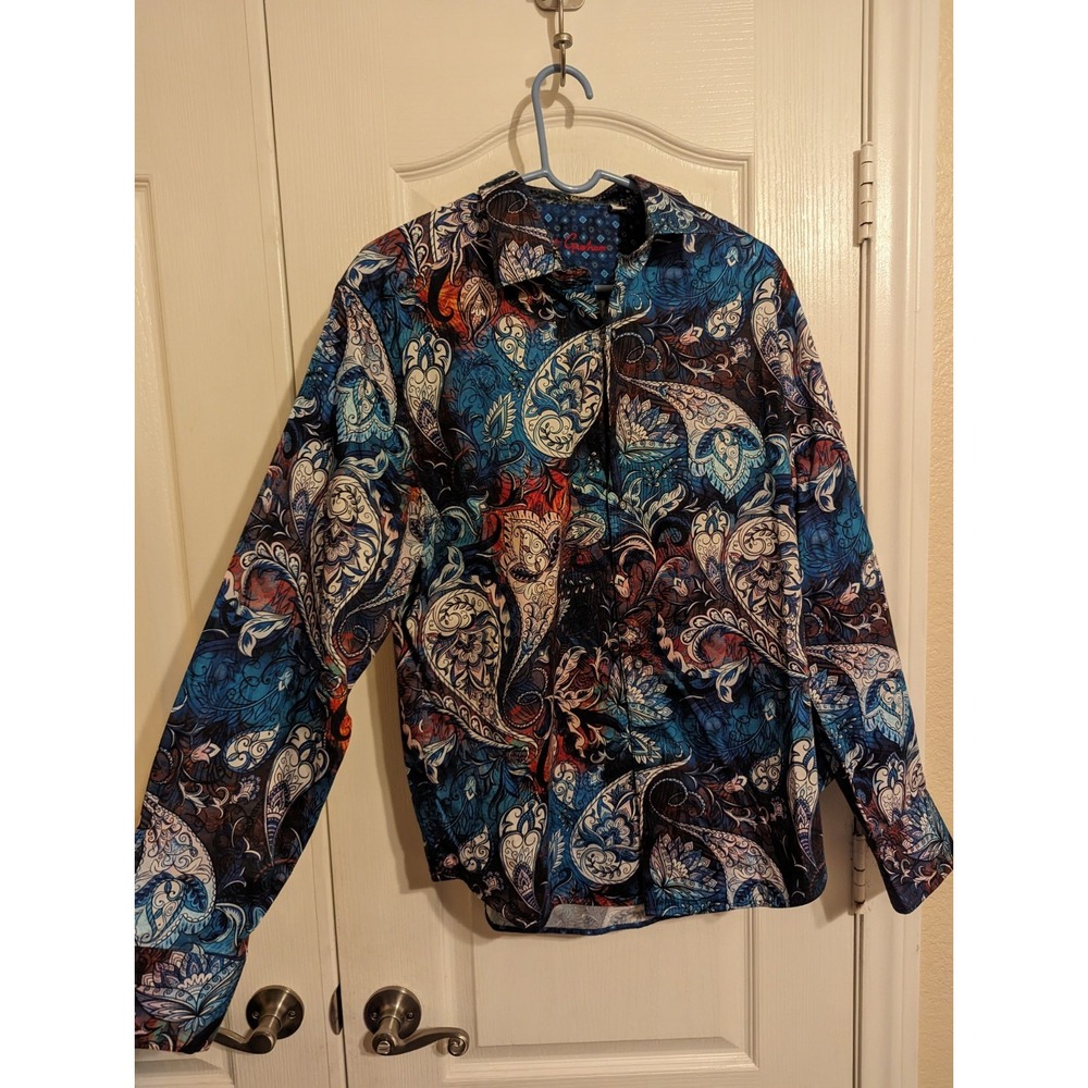 Robert Graham Geometric Floral Paisley‎ Mens L Multicolor